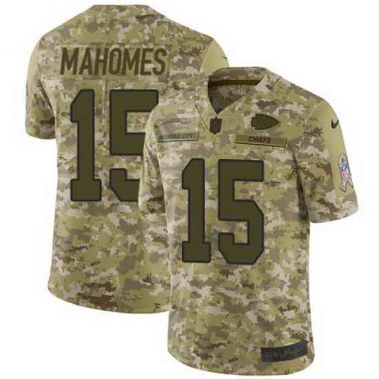 Nike Chiefs #15 Patrick Mahomes Camo Mens Stitched NFL Limited 2018 Salute To Service Jersey